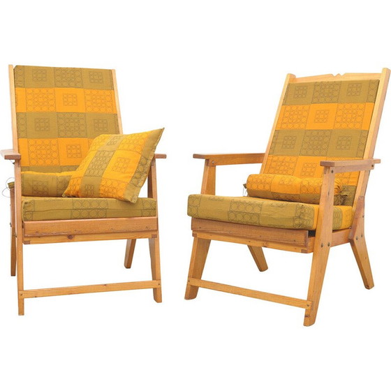 Image 1 of Coppia di poltrone vintage in legno di pino, 1970