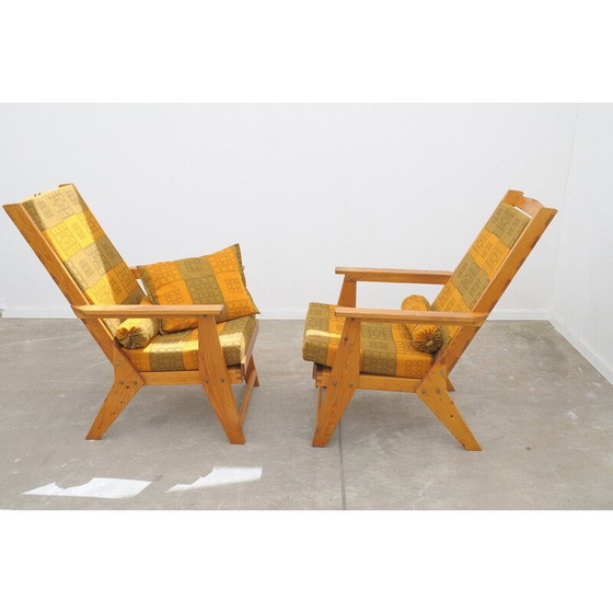Image 1 of Coppia di poltrone vintage in legno di pino, 1970