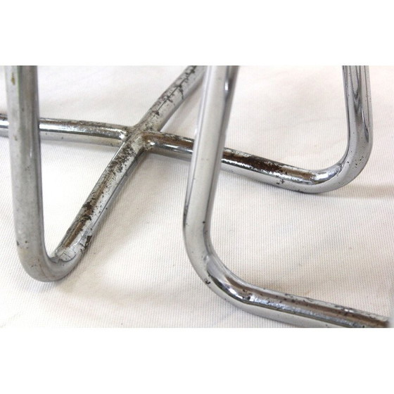 Image 1 of Set of 3 vintage Bauhaus chrome tubular steel stools by Robert Slezak, Czechoslovakia 1930s