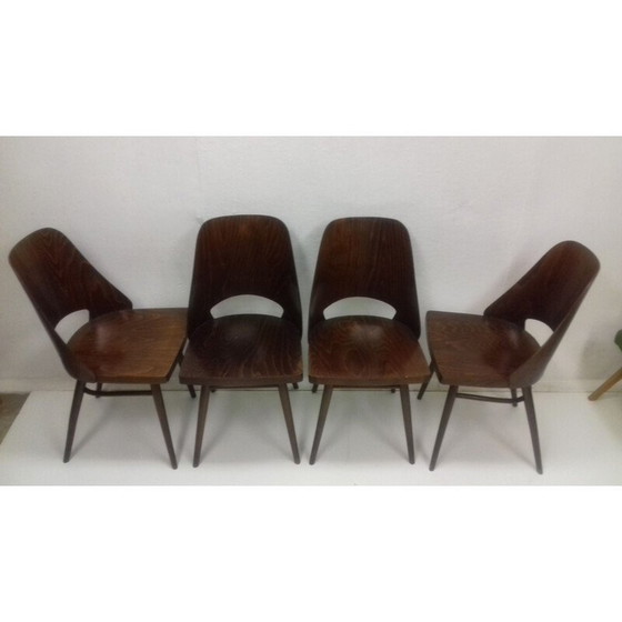 Image 1 of Set di 4 sedie vintage per Thonet in faggio, anni '60