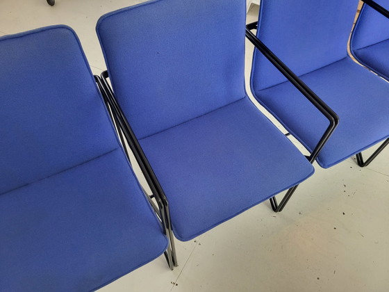 Image 1 of 4x Postmodern blue chairs