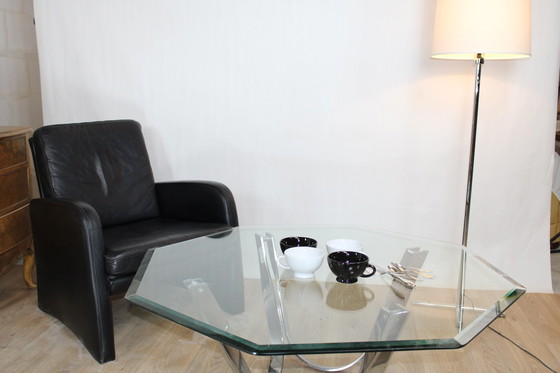 Image 1 of Vintage black leather armchair