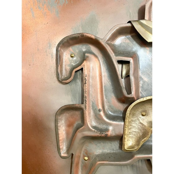 Image 1 of Vintage copper horse plaque, France
