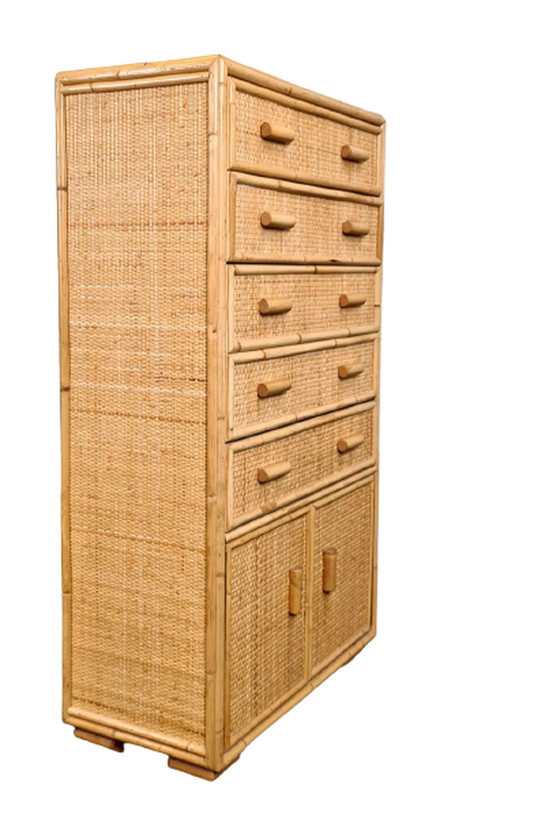 Image 1 of Vintage Rattan cabinet