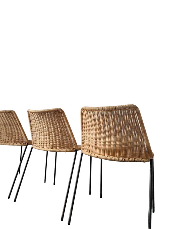 Image 1 of 3X Wicker Design Chair - Herbert Hirsche For A. Polak 1950S