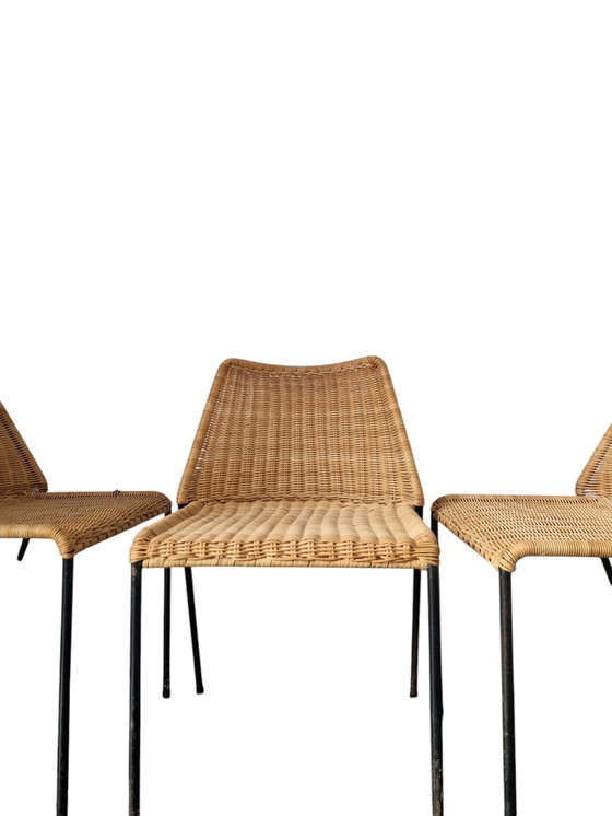 Image 1 of 3X Wicker Design Chair - Herbert Hirsche For A. Polak 1950S