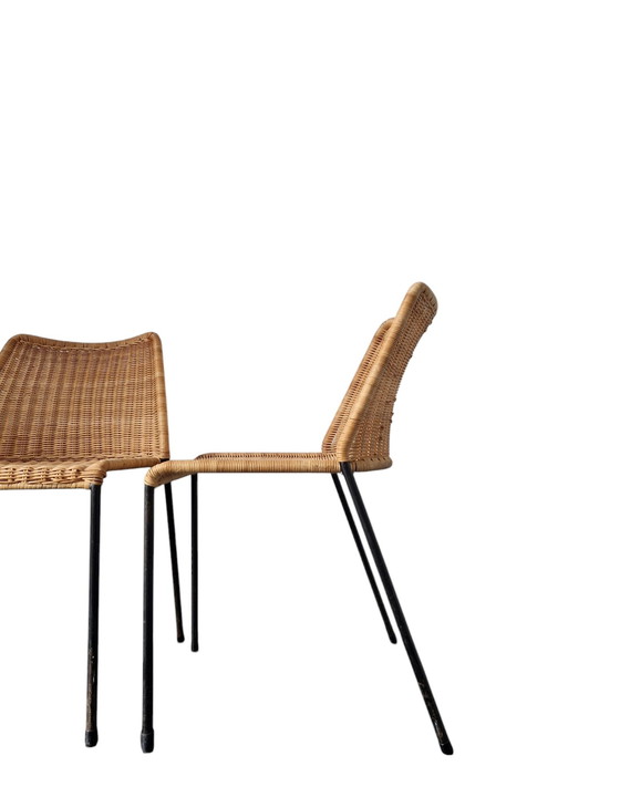 Image 1 of 3X Wicker Design Chair - Herbert Hirsche For A. Polak 1950S