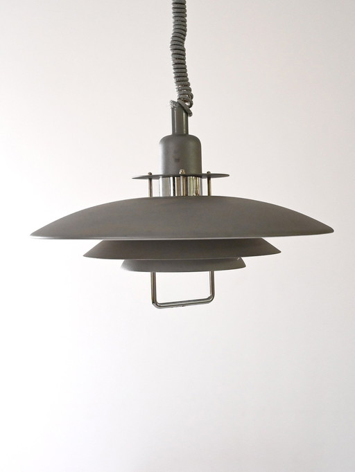 Scandinavian Vintage Metal Pendant Lamp With Layered Discs
