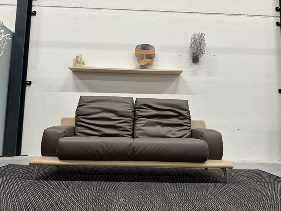 Image 1 of Leolux Paleta Bench 3 Seater brown leather