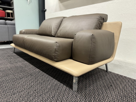 Image 1 of Leolux Paleta Bench 3 Seater brown leather