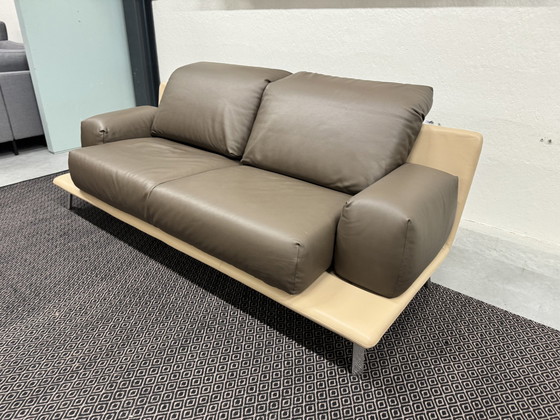 Image 1 of Leolux Paleta Bench 3 Seater brown leather