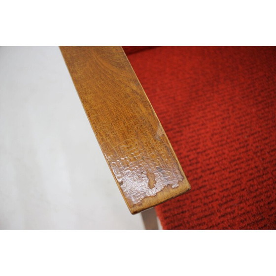 Image 1 of Pair of vintage armchairs in red fabric