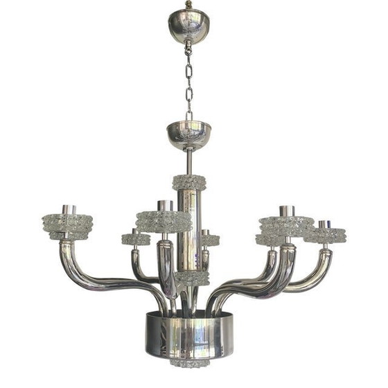 Image 1 of Contemporary Chandelier In Murano Style Glass With "Rostrato" Cup