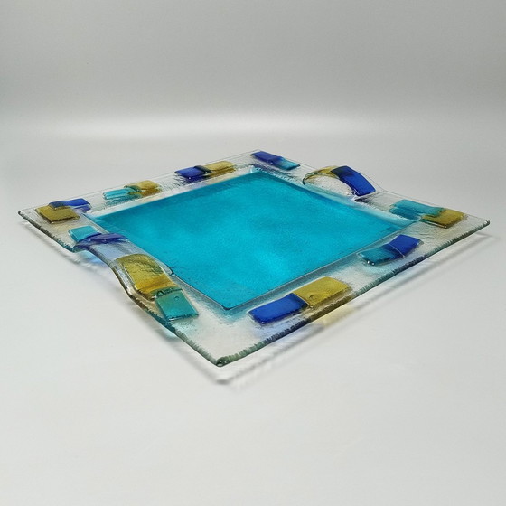 Image 1 of 1970S Astonishing Tray By Albatros In Murano Glass. Made In Italy.  The Item Is In Excellent Condition. Dimension: 11,41 X 11,41