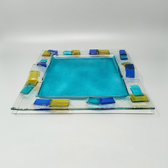 Image 1 of 1970S Astonishing Tray By Albatros In Murano Glass. Made In Italy.  The Item Is In Excellent Condition. Dimension: 11,41 X 11,41