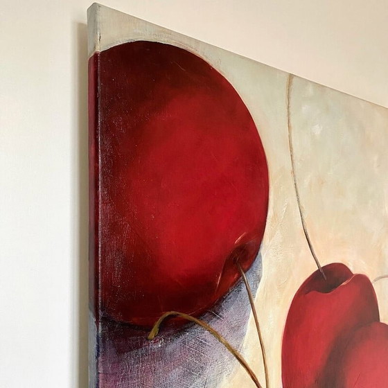 Image 1 of Vintage painting "Still life with cherries" by Fiona O'Farrell