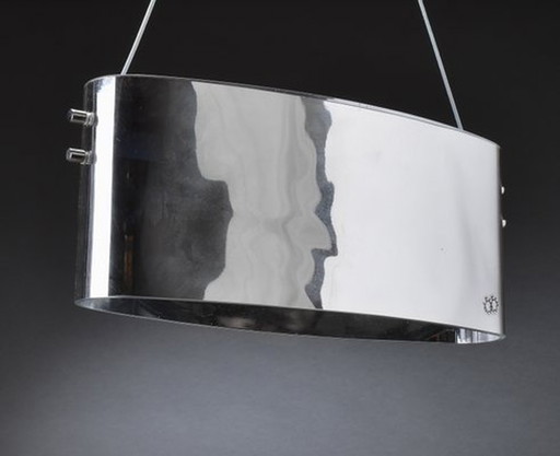 Vittoria S2 Pendant Lamp With Mirrored Glass Lampshade By Toso And Massari For Leucos, 1992