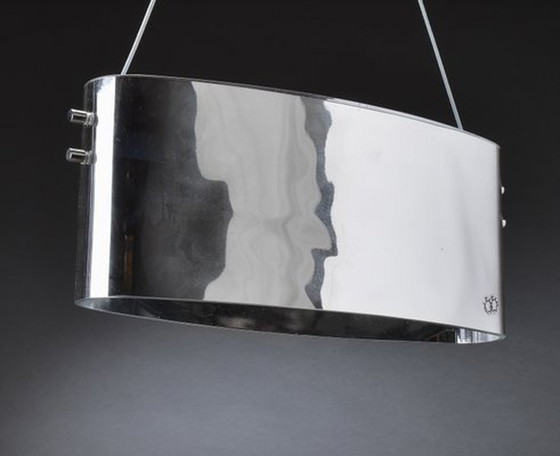 Image 1 of Vittoria S2 Pendant Lamp With Mirrored Glass Lampshade By Toso And Massari For Leucos, 1992