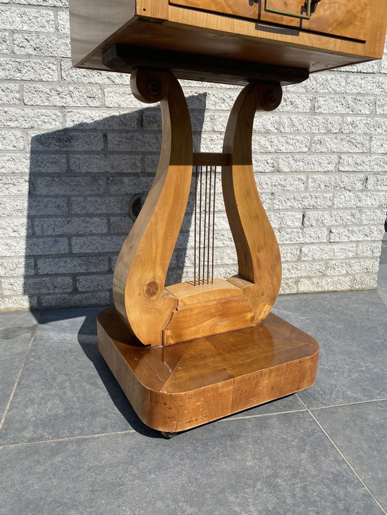 Image 1 of Antique Harp Side Table