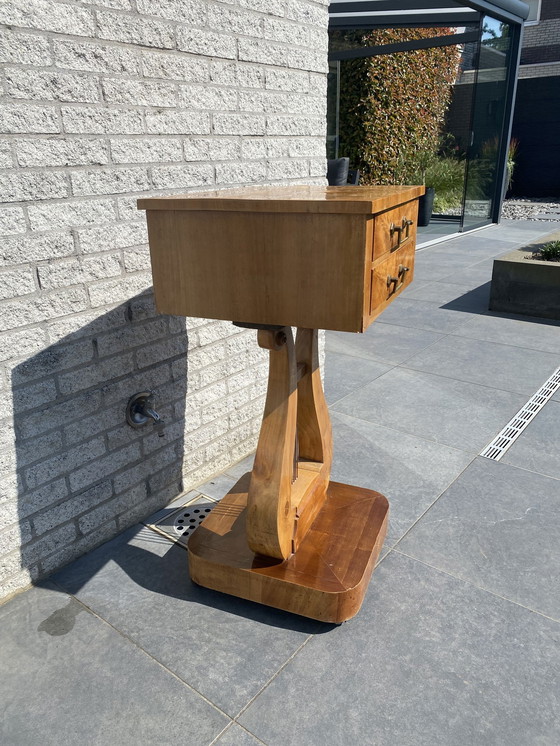 Image 1 of Antique Harp Side Table