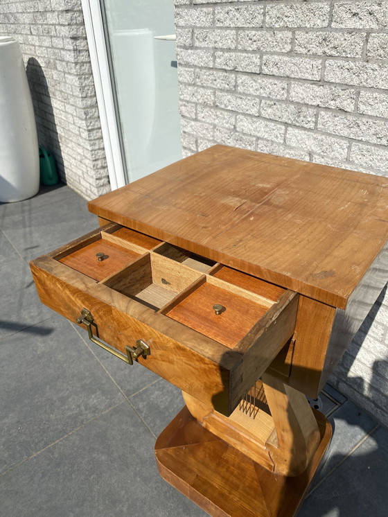 Image 1 of Antique Harp Side Table