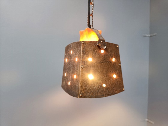 Image 1 of Copper Brutalist Pendant Light, 1970S