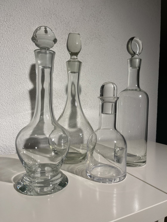 Image 1 of Vintage Glass Carafes And Glass Pouring Jug