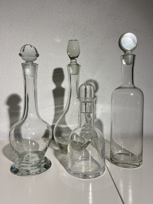 Vintage Glass Carafes And Glass Pouring Jug