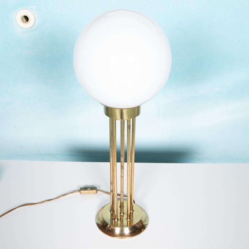 Lampe boule vintage WOJA laiton, 60s/70s lampadaire/tablette
