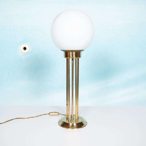 Lampe boule vintage WOJA laiton, 60s/70s lampadaire/tablette