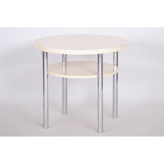 Image 1 of Vintage white side table by Mücke Melder, Czechia 1930s