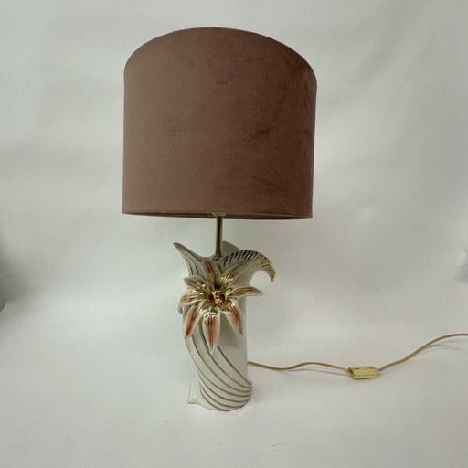 Hollywood regency bassano ceramic table lamp Italy , 1970’s