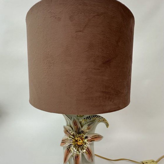 Image 1 of Hollywood regency bassano ceramic table lamp Italy , 1970’s