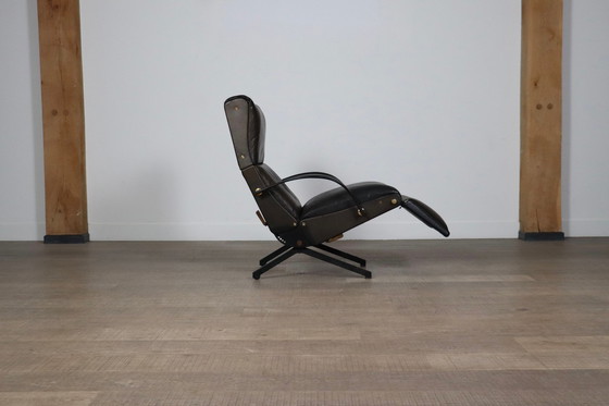 Image 1 of P40 Lounge Chair By Osvaldo Borsani For Tecno In Original Leather, Italy 1960s