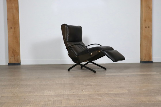 Image 1 of P40 Lounge Chair By Osvaldo Borsani For Tecno In Original Leather, Italy 1960s