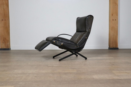 Image 1 of Chaise longue P40 d'Osvaldo Borsani pour Tecno en cuir d'origine, Italie, années 1960