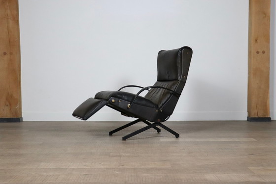 Image 1 of Chaise longue P40 d'Osvaldo Borsani pour Tecno en cuir d'origine, Italie, années 1960