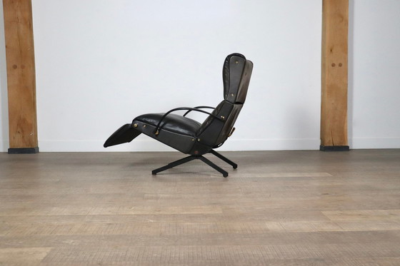 Image 1 of P40 Lounge Chair By Osvaldo Borsani For Tecno In Original Leather, Italy 1960s