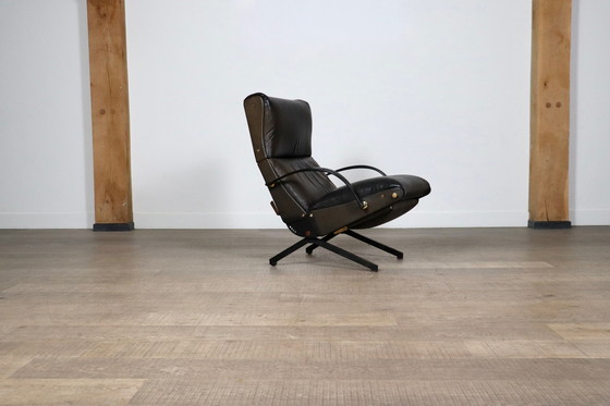 Image 1 of P40 Lounge Chair By Osvaldo Borsani For Tecno In Original Leather, Italy 1960s