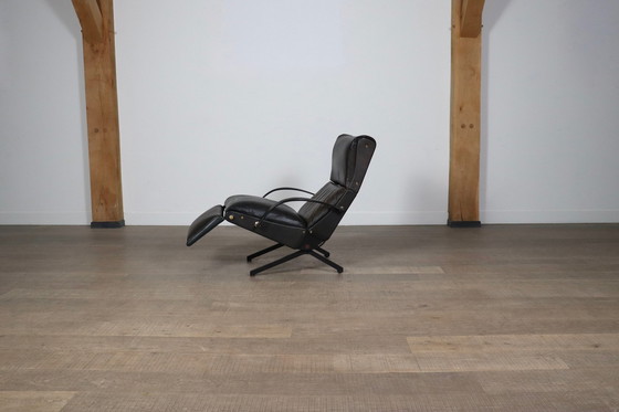 Image 1 of P40 Lounge Chair By Osvaldo Borsani For Tecno In Original Leather, Italy 1960s