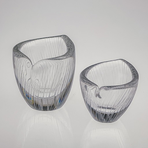 Tapio Wirkkala, Crystal Art-Object, Model 3132 in two sizes, Iittala 1954 & 1957 – glaskunst, Glass, Modern