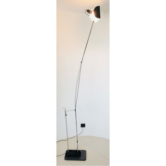 Image 1 of Vintage floor lamp in black lacquered metal by Pas d'Urbino and Lomazzi for Harvey Luce iGuzzini, Italy 1970