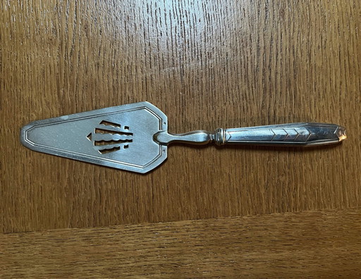 Dessert spoon silver plated 2 vintage art deco punches