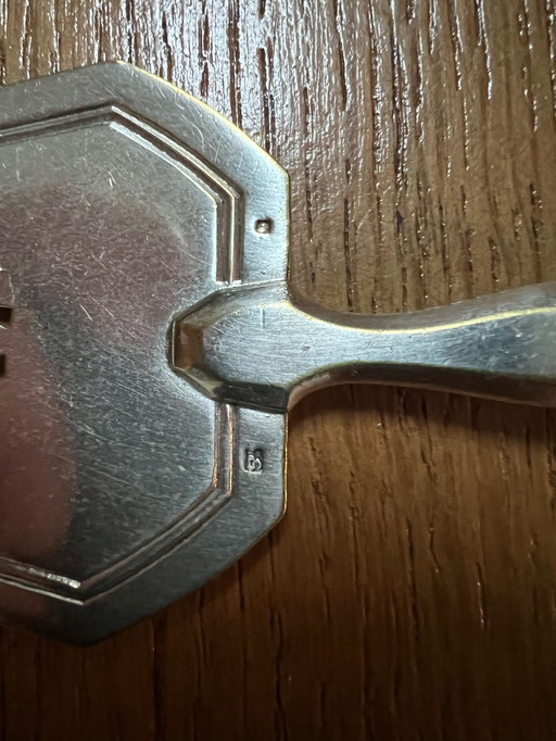 Pelle à dessert métal argenté 2 poinçons art déco vintage