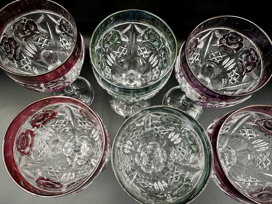 Image 1 of Copas de vino de cristal de plomo, Alemania, década de 1960, Anna Hütte