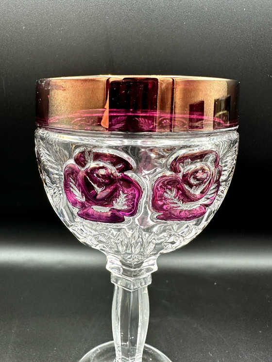 Image 1 of Copas de vino de cristal de plomo, Alemania, década de 1960, Anna Hütte