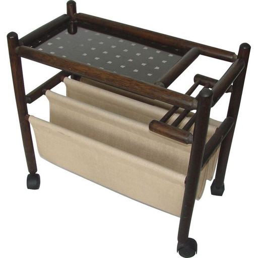 Vintage mobile table, newspaper 1970