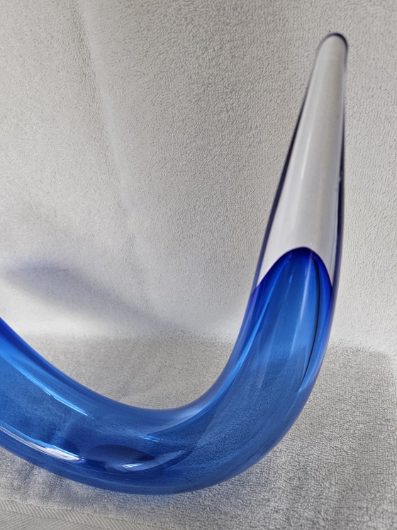 Image 1 of Studio Ahus Sweden blue glass horn