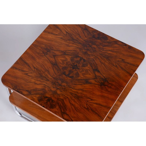 Image 1 of Vintage Bauhaus side table by Mora, Czech 1930s