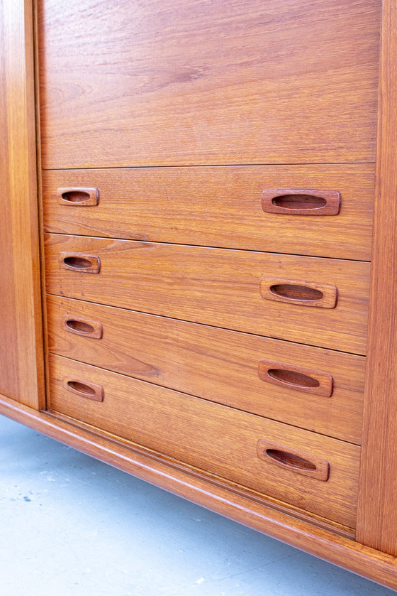 Image 1 of H.P. Hansen Teak Highboard Buffet Commode Danish Midcentury